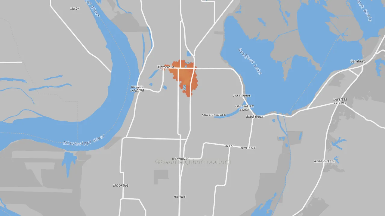 Bike Grade map of Lake County, TN