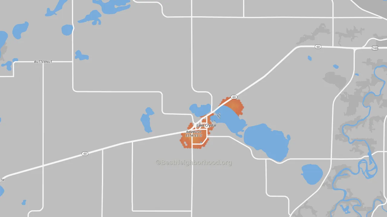 Bike Grade map of Lake Crystal, MN