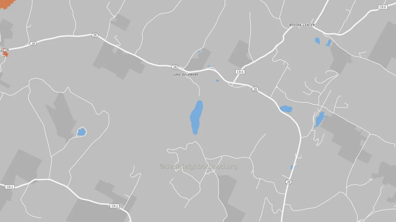 Bike Grade map of Lake Delaware, NY