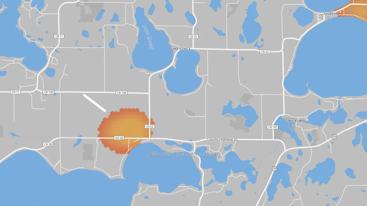 Bike Grade map of Lake Eunice, MN