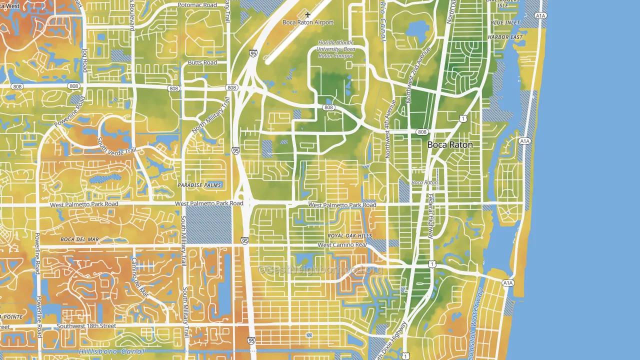 Bike Grade map of Lake Floresta Park, Boca Raton, FL