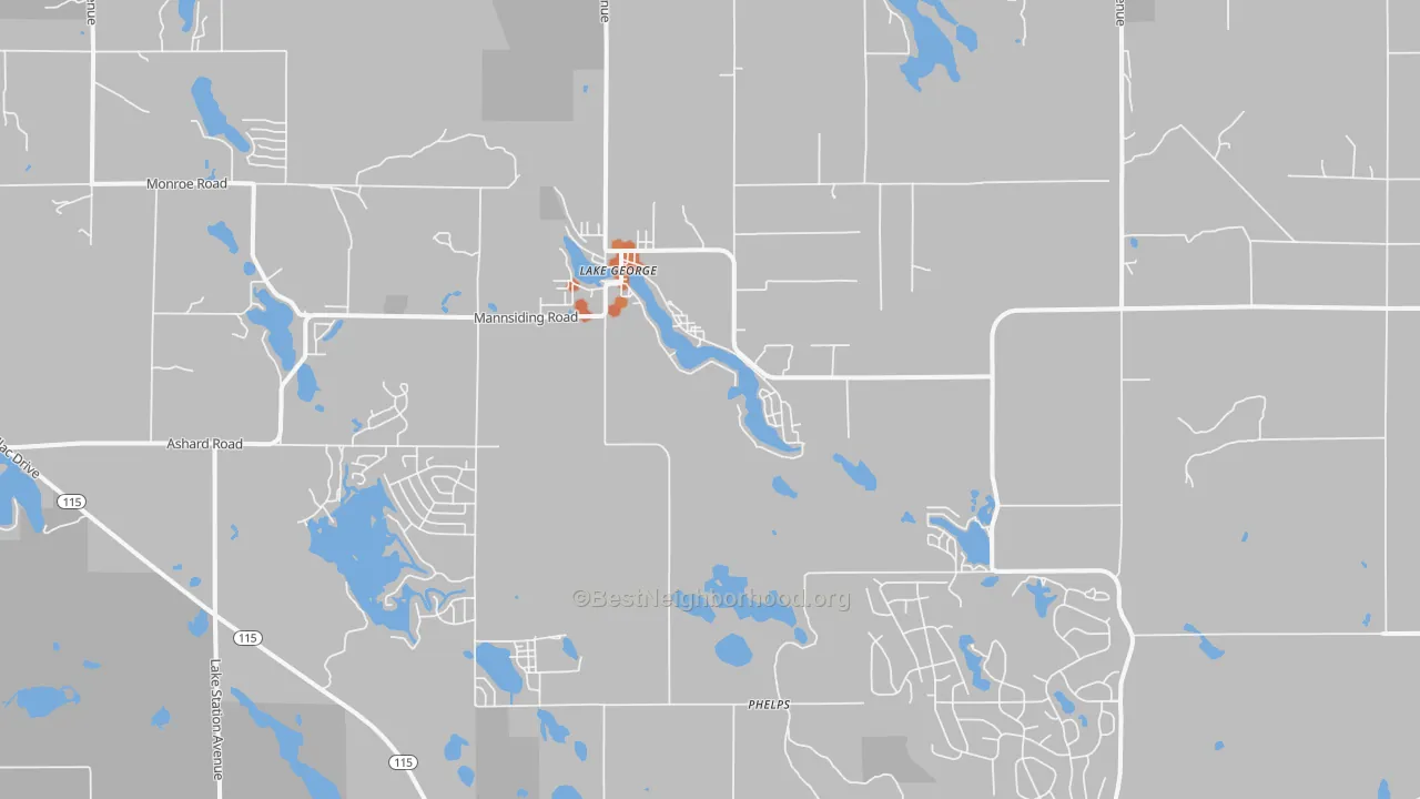 Bike Grade map of Lake George, MI