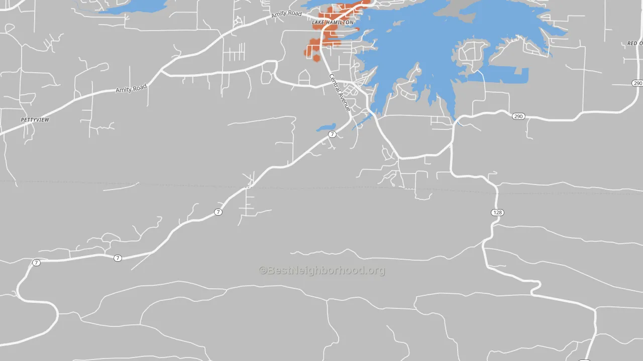 Bike Grade map of Lake Hamilton, AR