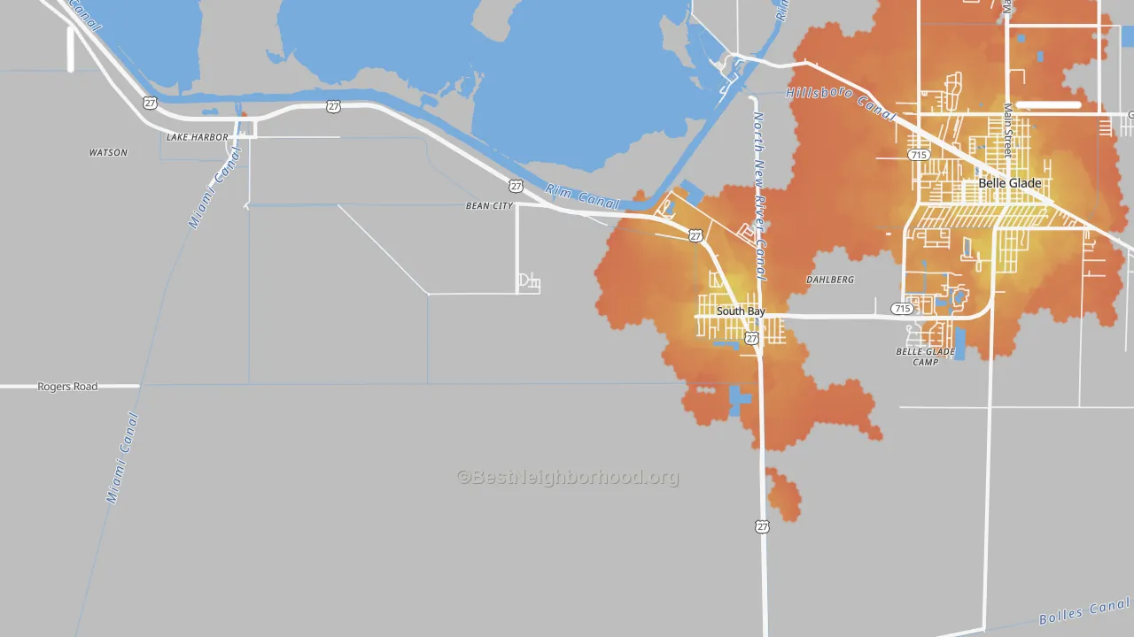 Bike Grade map of Lake Harbor, FL