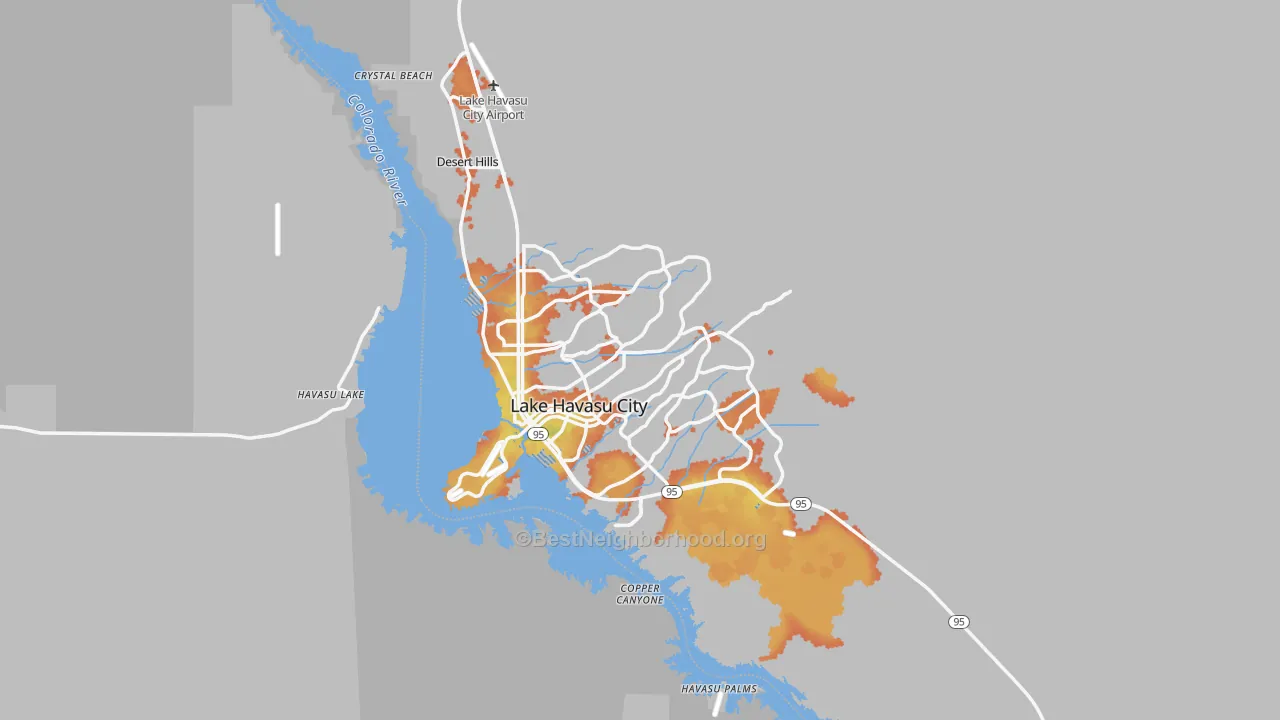 Bike Grade map of Lake Havasu City, AZ