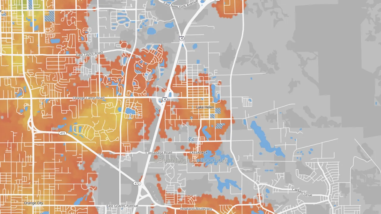 Bike Grade map of Lake Helen, FL