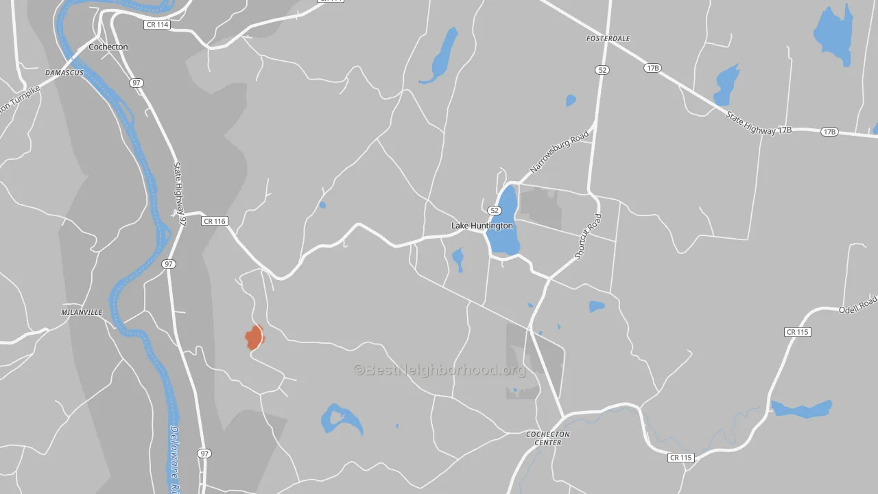 Bike Grade map of Lake Huntington, NY