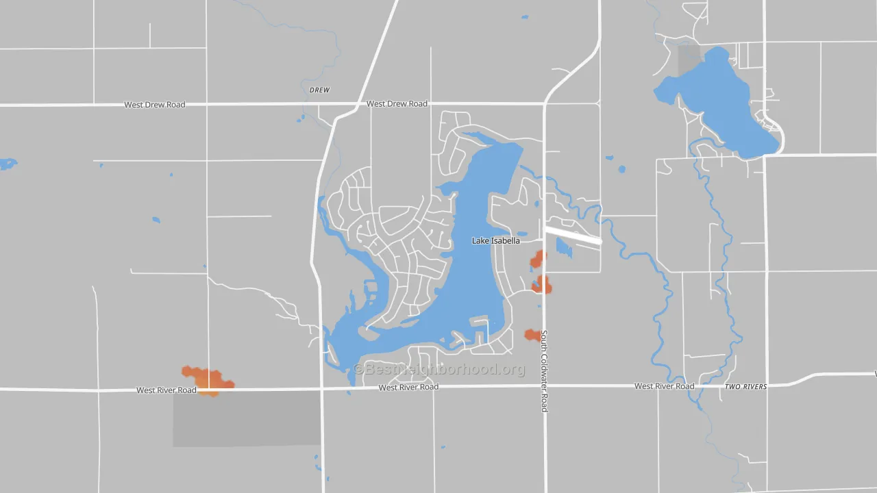 Bike Grade map of Lake Isabella, MI