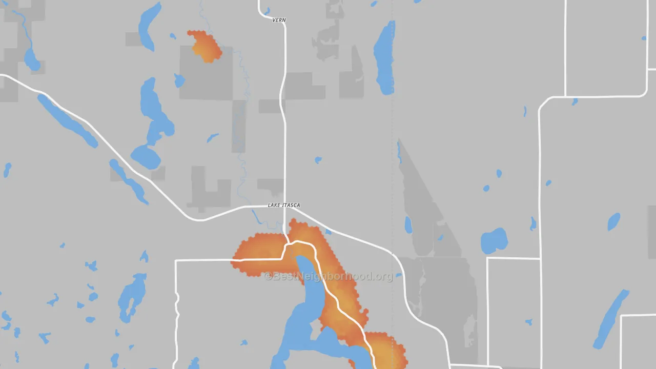 Bike Grade map of Lake Itasca, MN