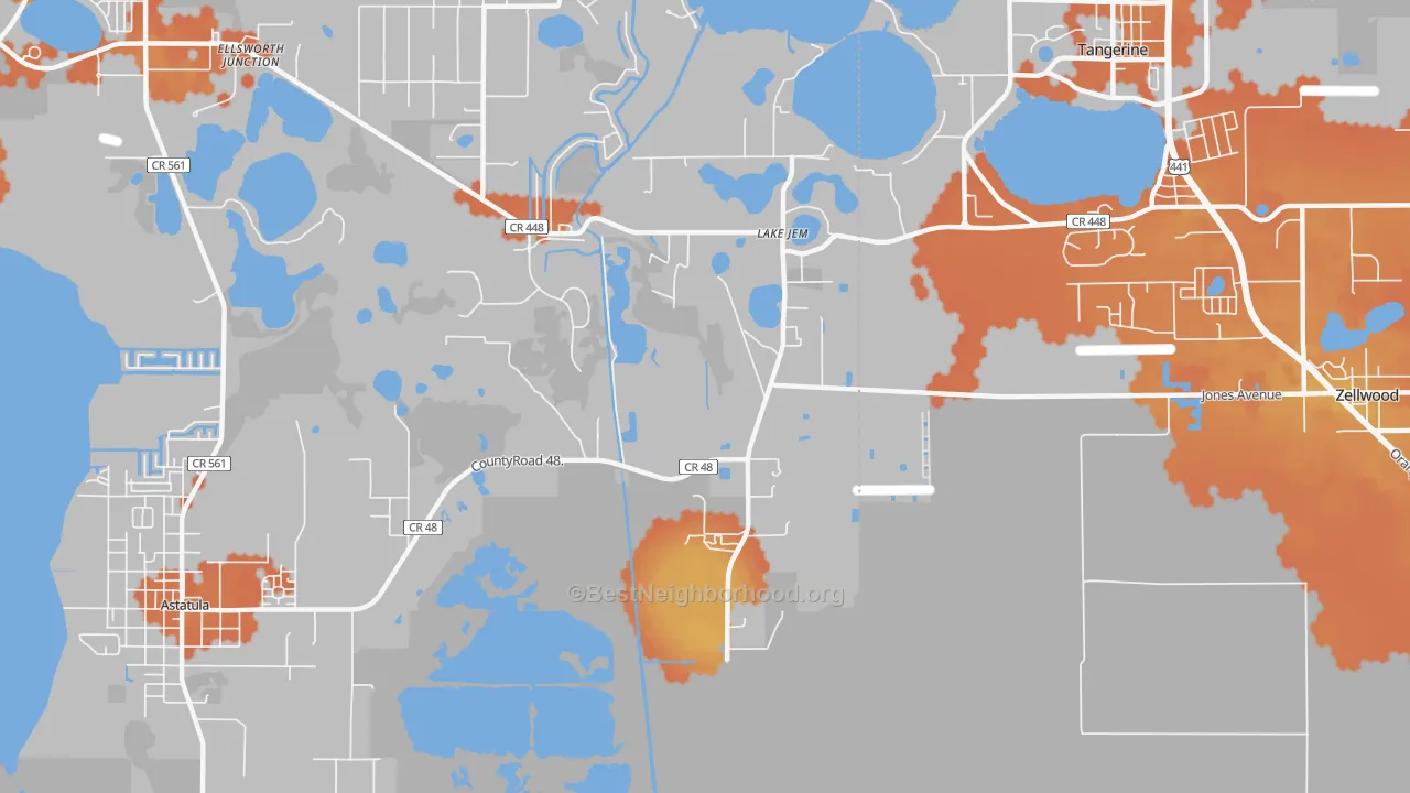 Bike Grade map of Lake Jem, FL