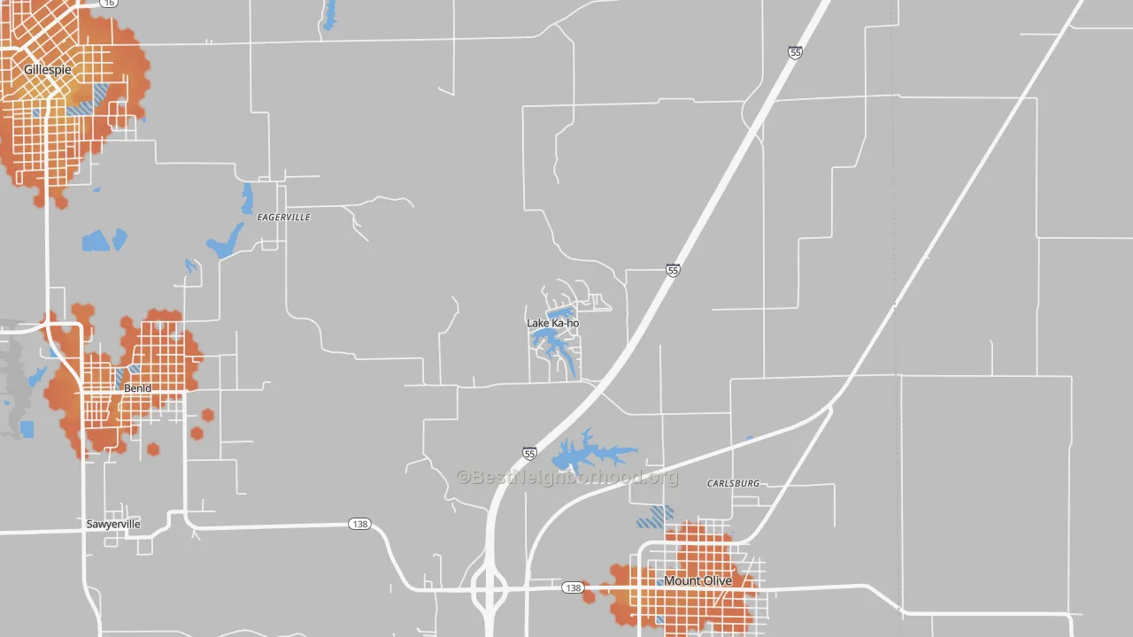 Bike Grade map of Lake Ka-ho, IL