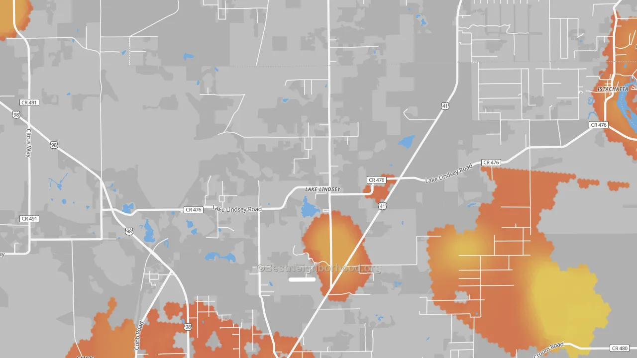 Bike Grade map of Lake Lindsey, FL