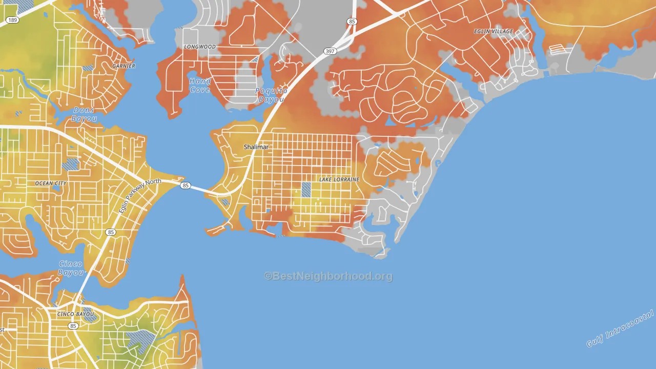 Bike Grade map of Lake Lorraine, FL