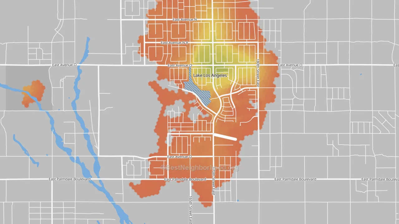 Bike Grade map of Lake Los Angeles, CA