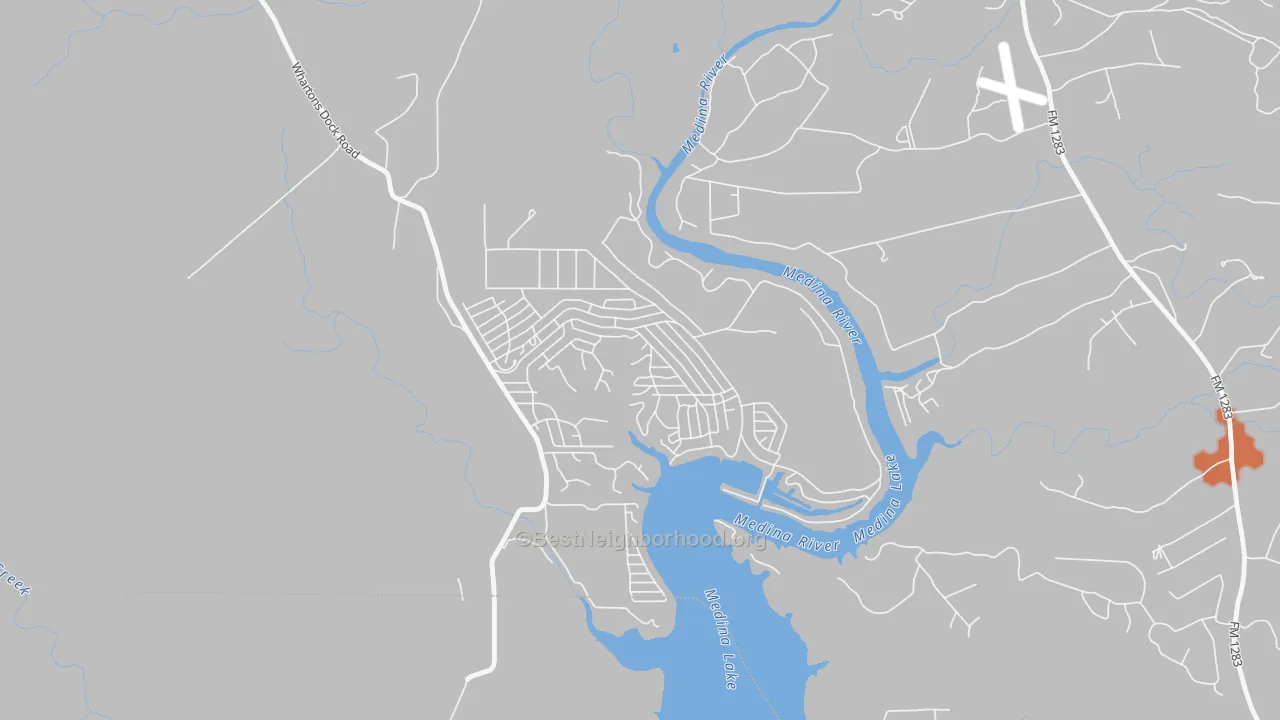 Bike Grade map of Lake Medina Shores, TX