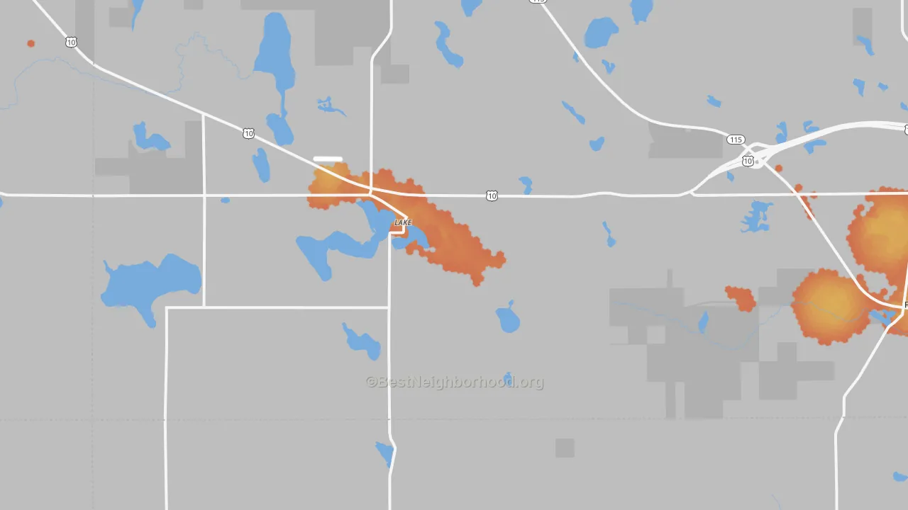 Bike Grade map of Lake, MI