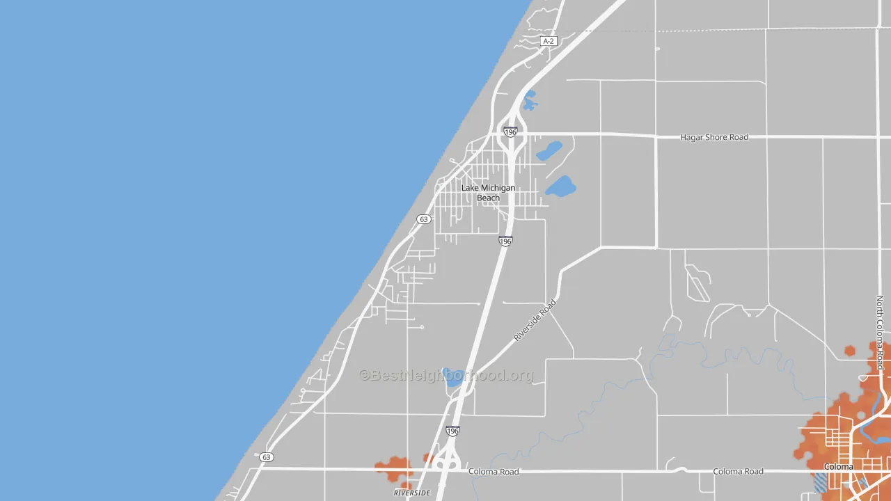 Bike Grade map of Lake Michigan Beach, MI