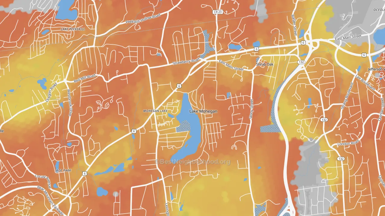 Bike Grade map of Lake Mohegan, NY