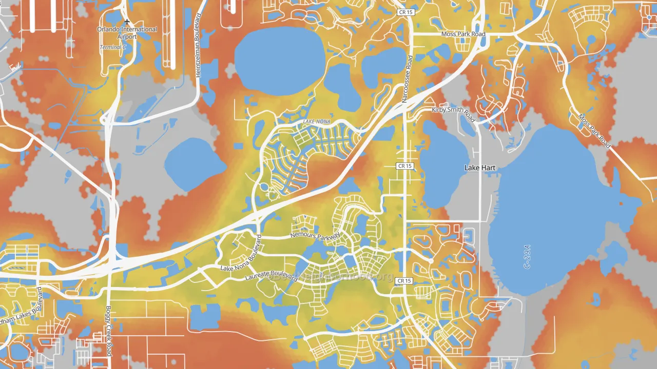 Bike Grade map of Lake Nona, Orlando, FL