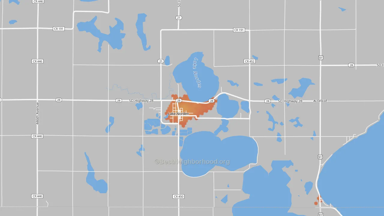 Bike Grade map of Lake Norden, SD