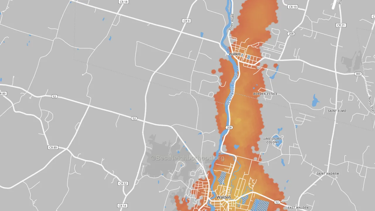 Bike Grade map of Lake Osiris Colony, NY