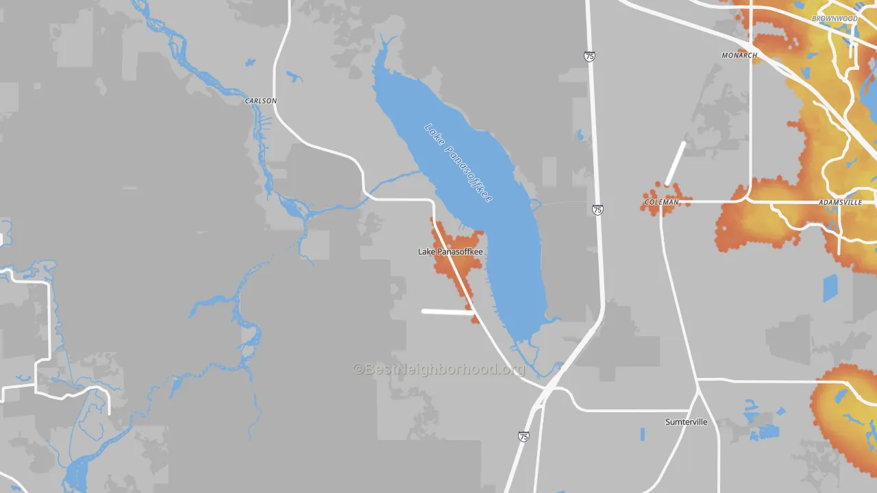 Bike Grade map of Lake Panasoffkee, FL