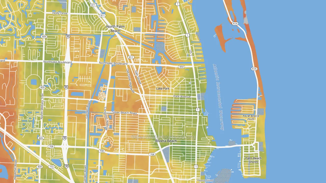 Bike Grade map of Lake Park, FL