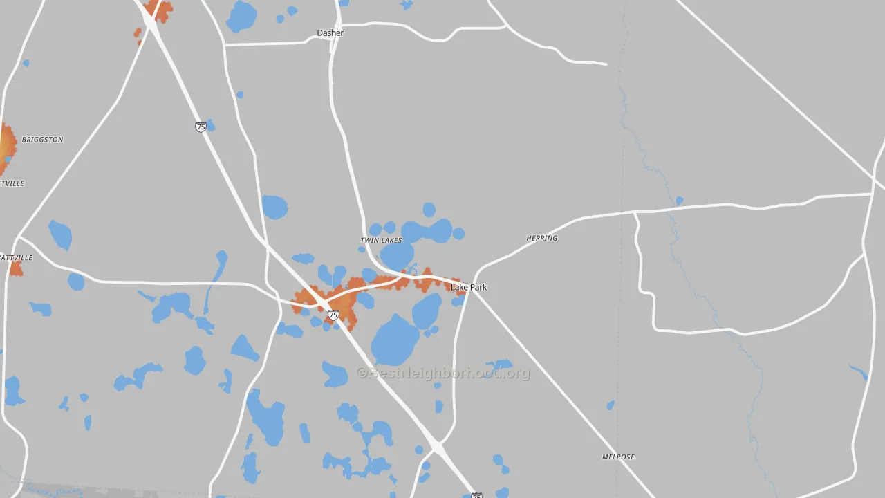 Bike Grade map of Lake Park, GA