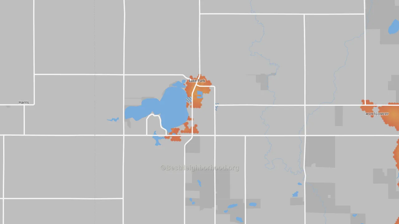 Bike Grade map of Lake Park, IA