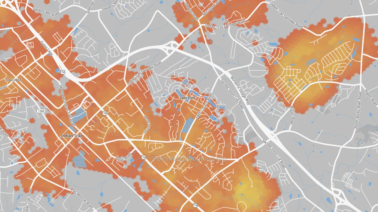 Bike Grade map of Lake Park, NC