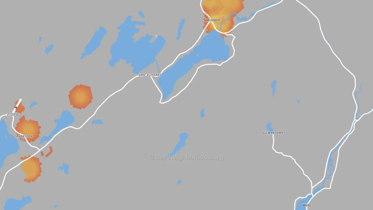 Bike Grade map of Lake Pleasant, NY