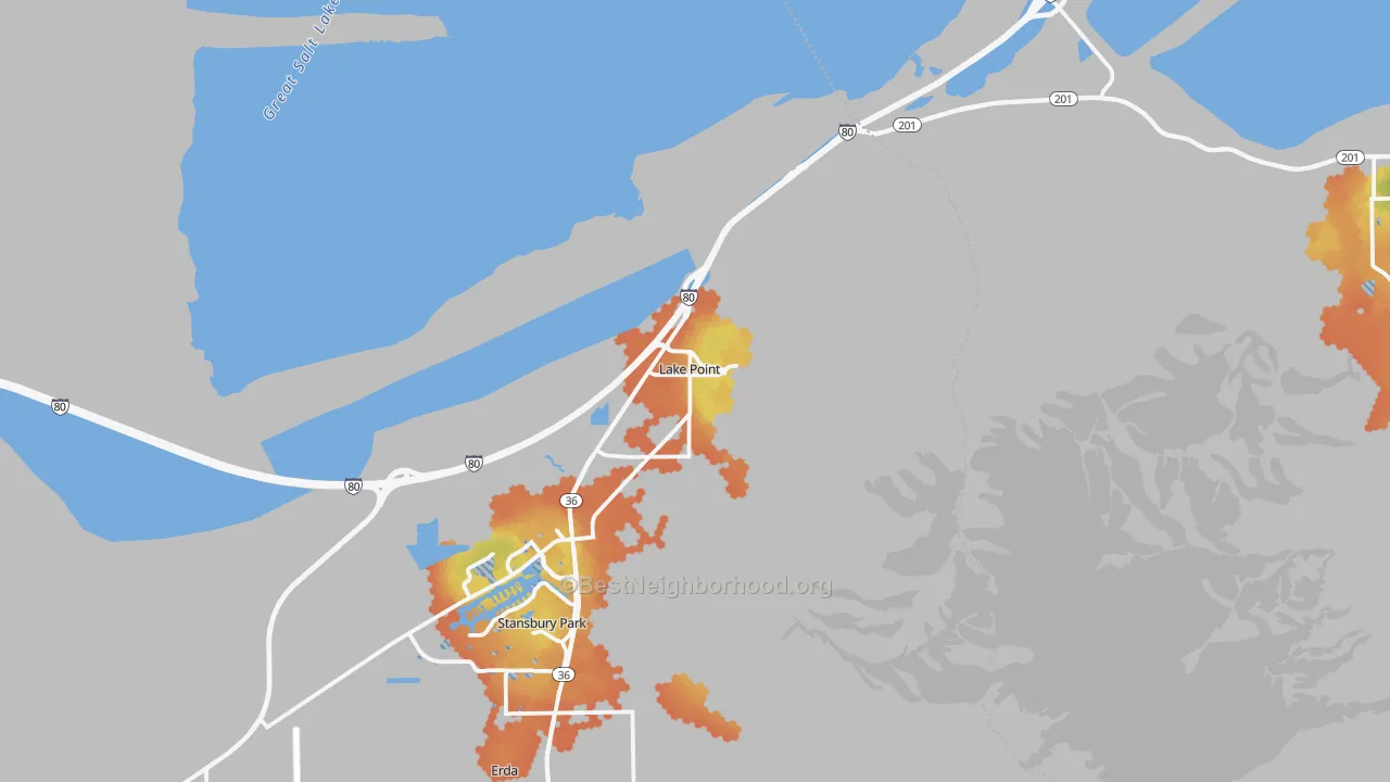 Bike Grade map of Lake Point, UT