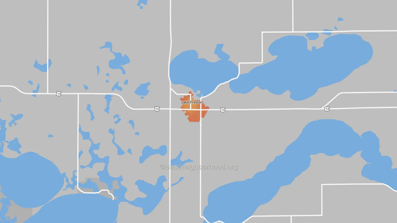Bike Grade map of Lake Preston, SD