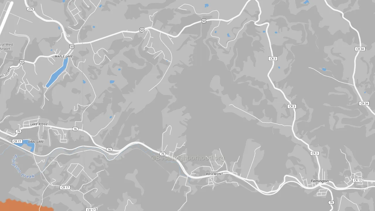 Bike Grade map of Lake Ridge, WV