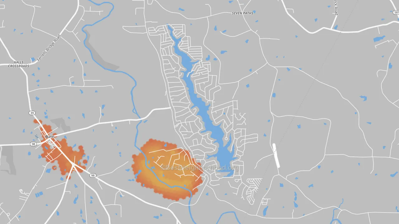 Bike Grade map of Lake Royale, NC