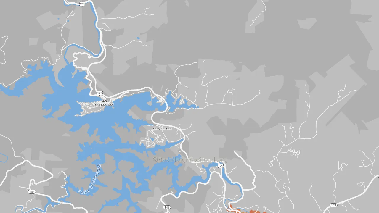 Bike Grade map of Lake Santeetlah, NC