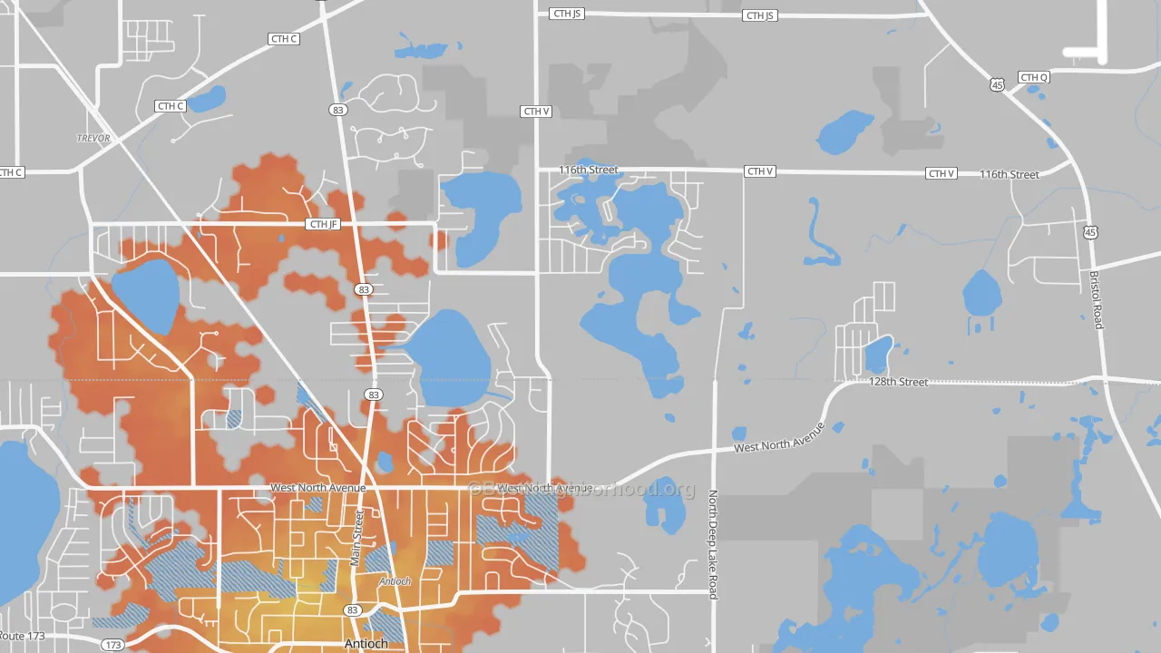 Bike Grade map of Lake Shangrila, WI