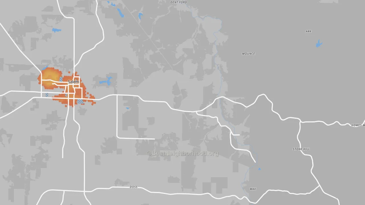 Bike Grade map of Lake Spring, MO