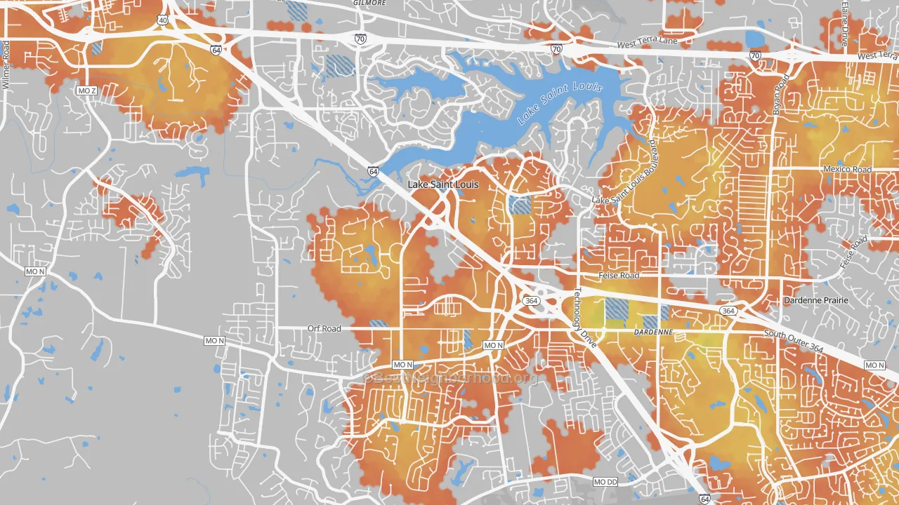 Bike Grade map of Lake St. Louis, MO