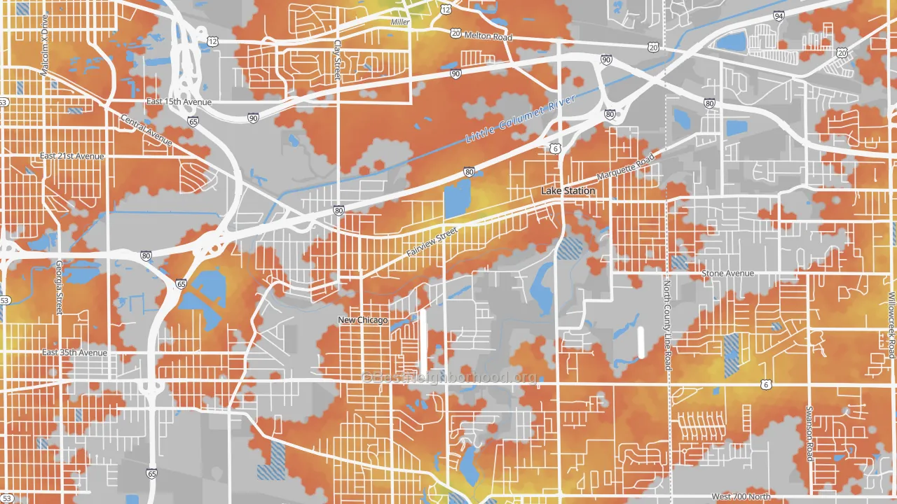 Bike Grade map of Lake Station, IN