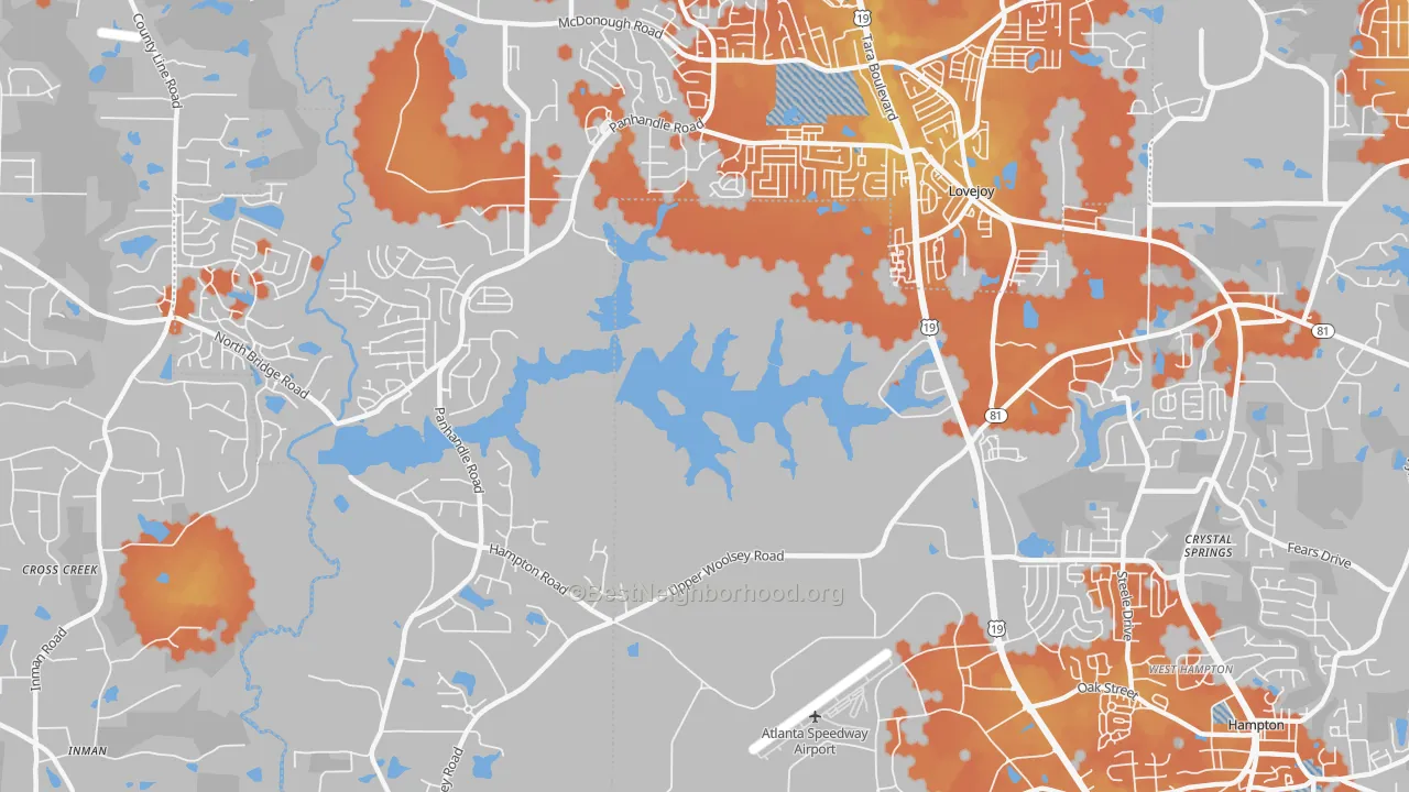 Bike Grade map of Lake Talmadge, GA