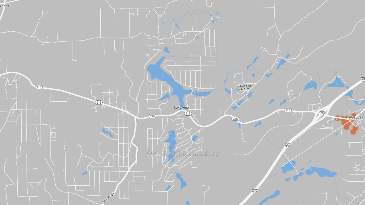 Bike Grade map of Lake View, AL