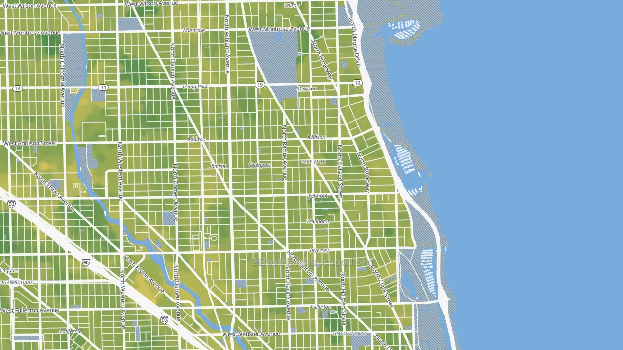 Bike Grade map of Lake View, Chicago, IL