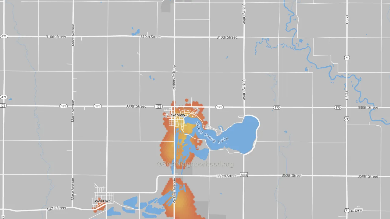 Bike Grade map of Lake View, IA