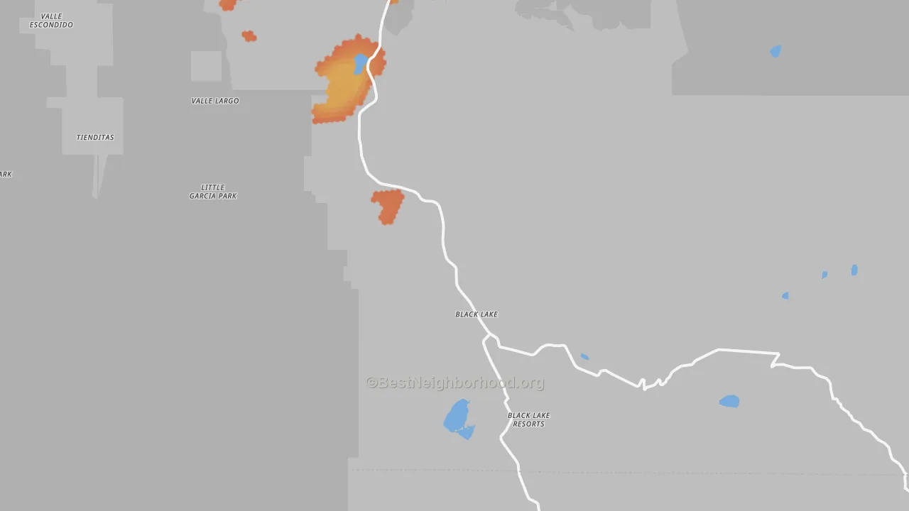 Bike Grade map of Lake View Pines, NM