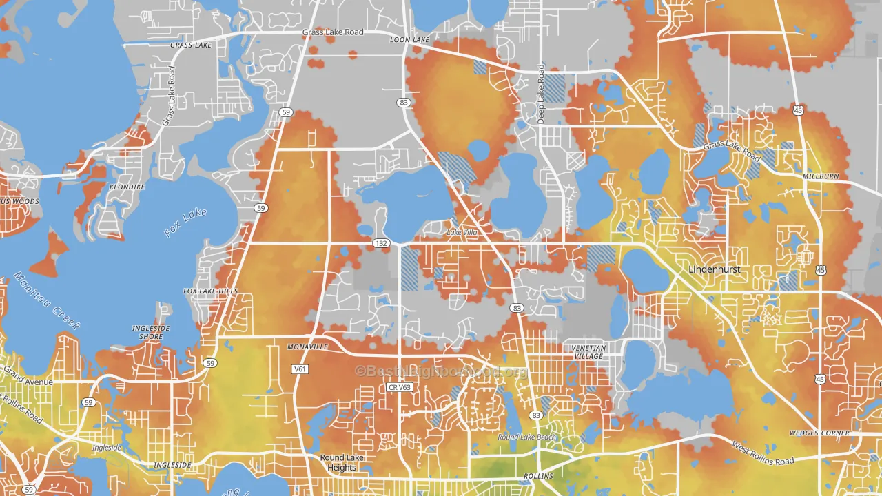 Bike Grade map of Lake Villa, IL