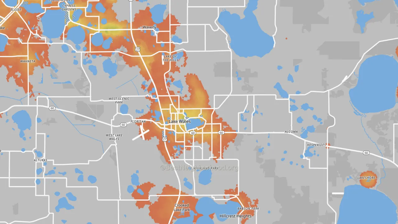 Bike Grade map of Lake Wales, FL