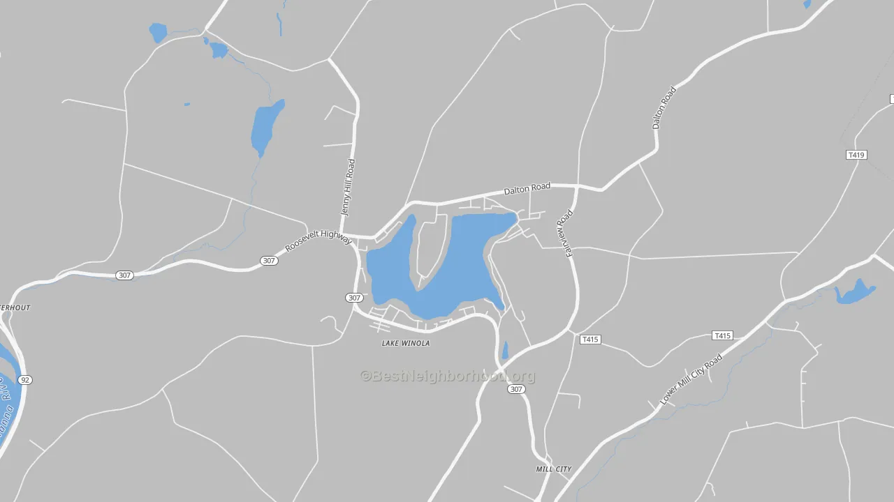 Bike Grade map of Lake Winola, PA