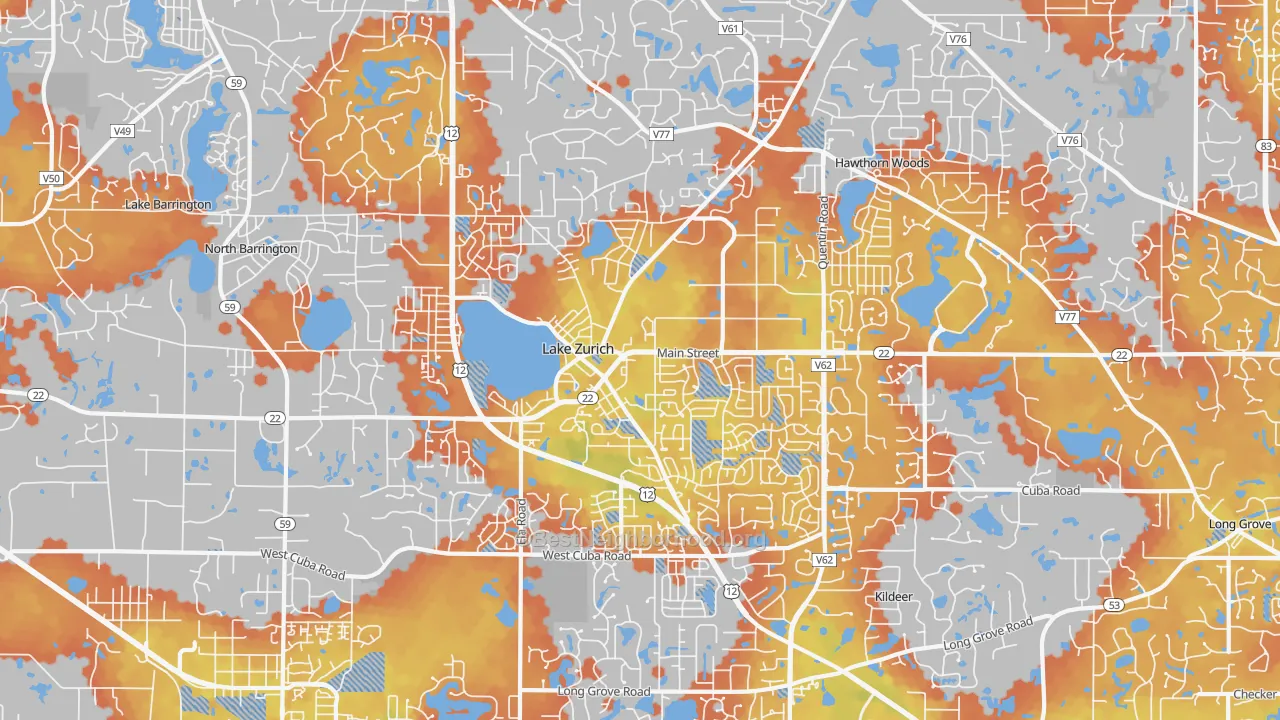 Bike Grade map of Lake Zurich, IL