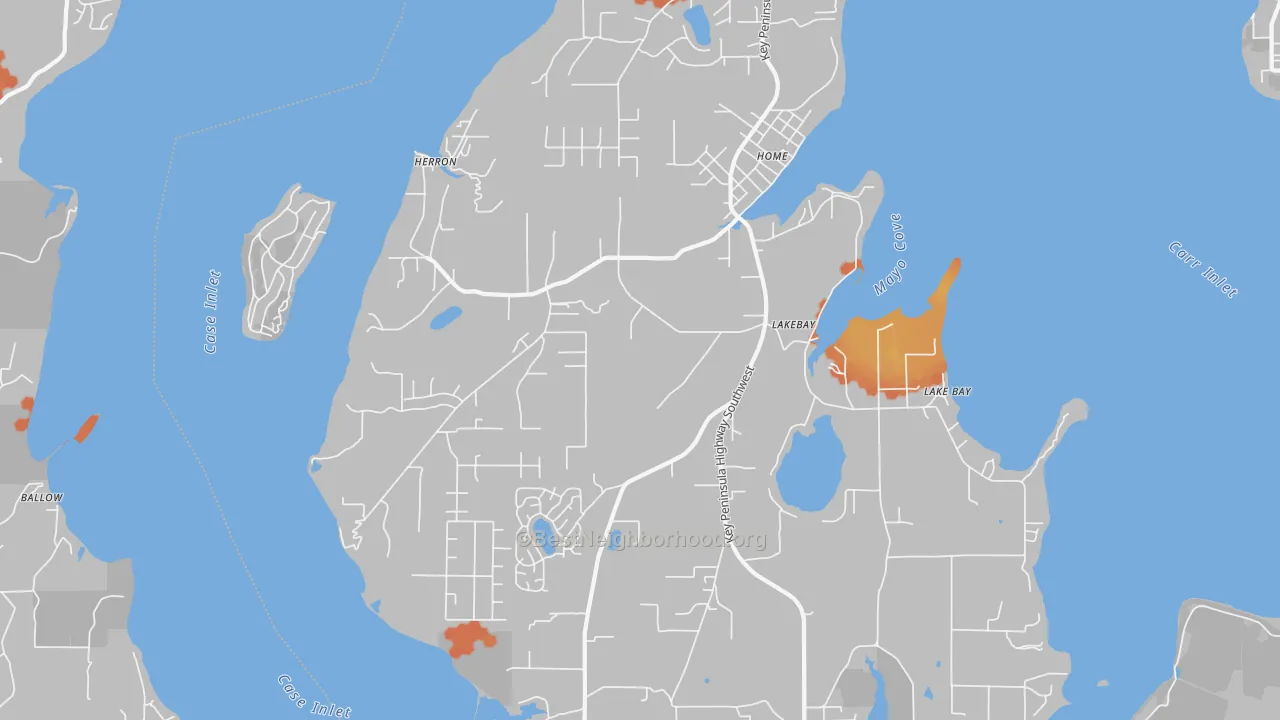 Bike Grade map of Lakebay, WA